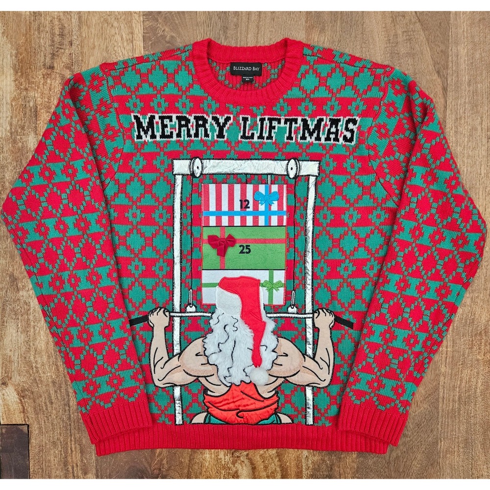 Merry Liftmas Red and Green Sweater